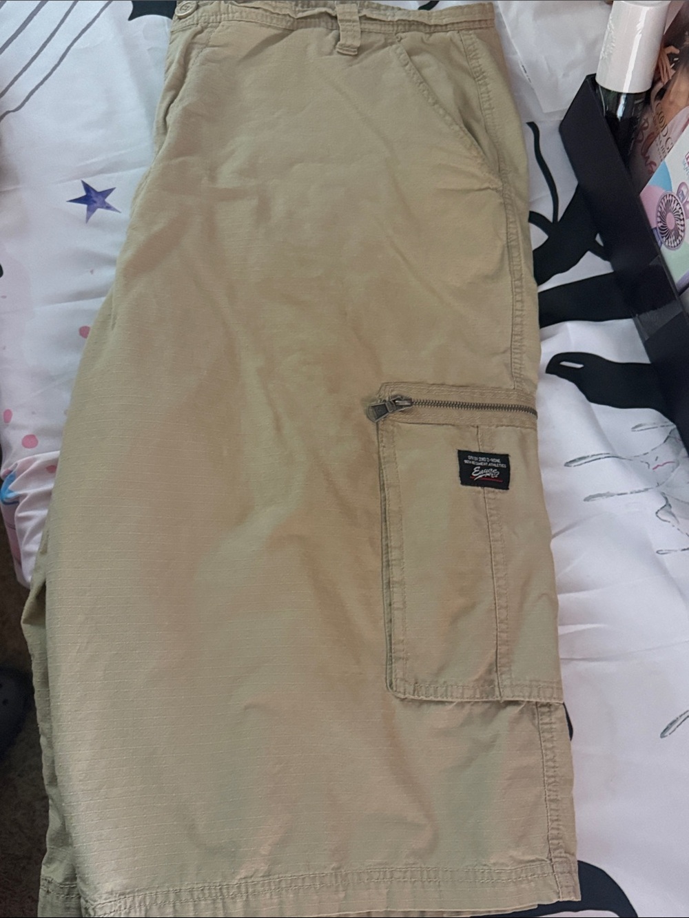 Khaki Enyce  Cargo Shorts with Side Zip Pocket In Great Condition.